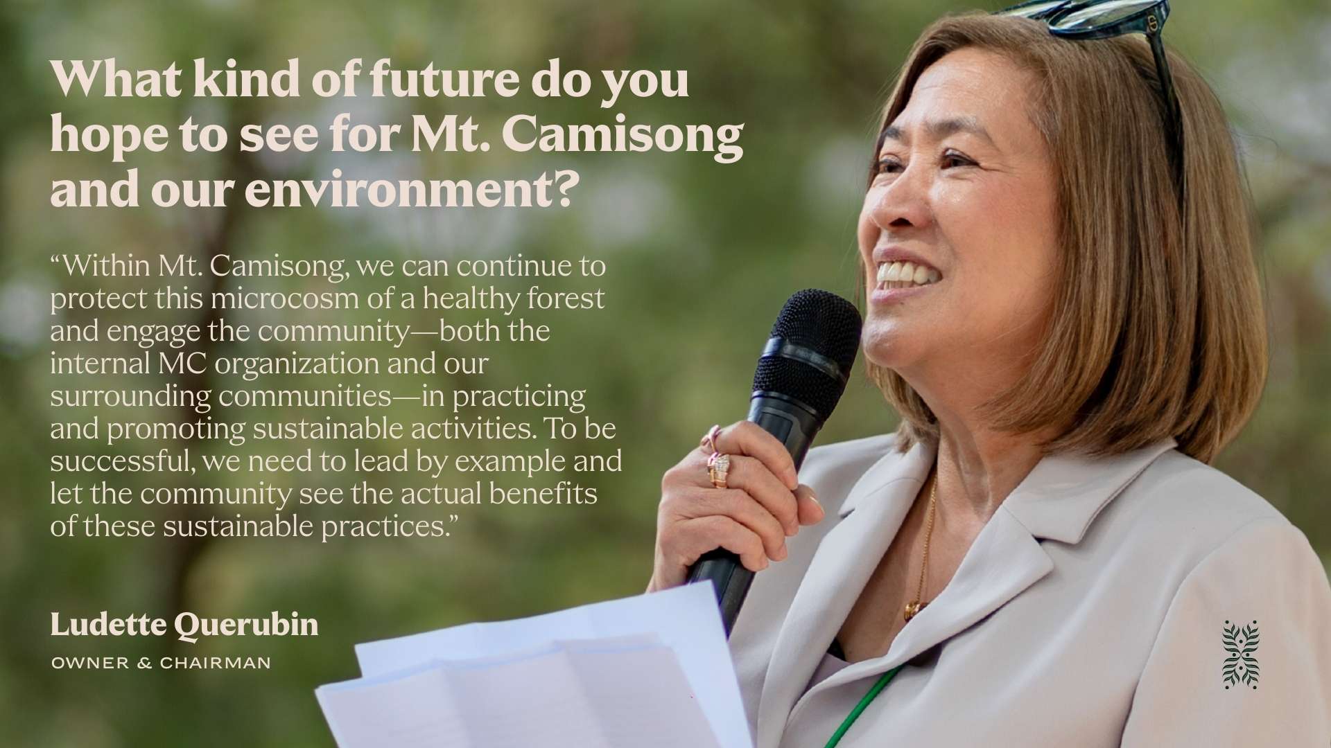 Mt. Camisong founder Ludette Y. Querubin, visionary leader in sustainable ecotourism in Benguet, Philippines